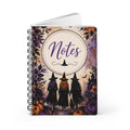 Witchy Notes Spiral Journal — Halloween Witch Trio Floral Notebook