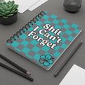 Spiral Notebook — "Shit I Can't Forget" Teal Checkerboard Journal