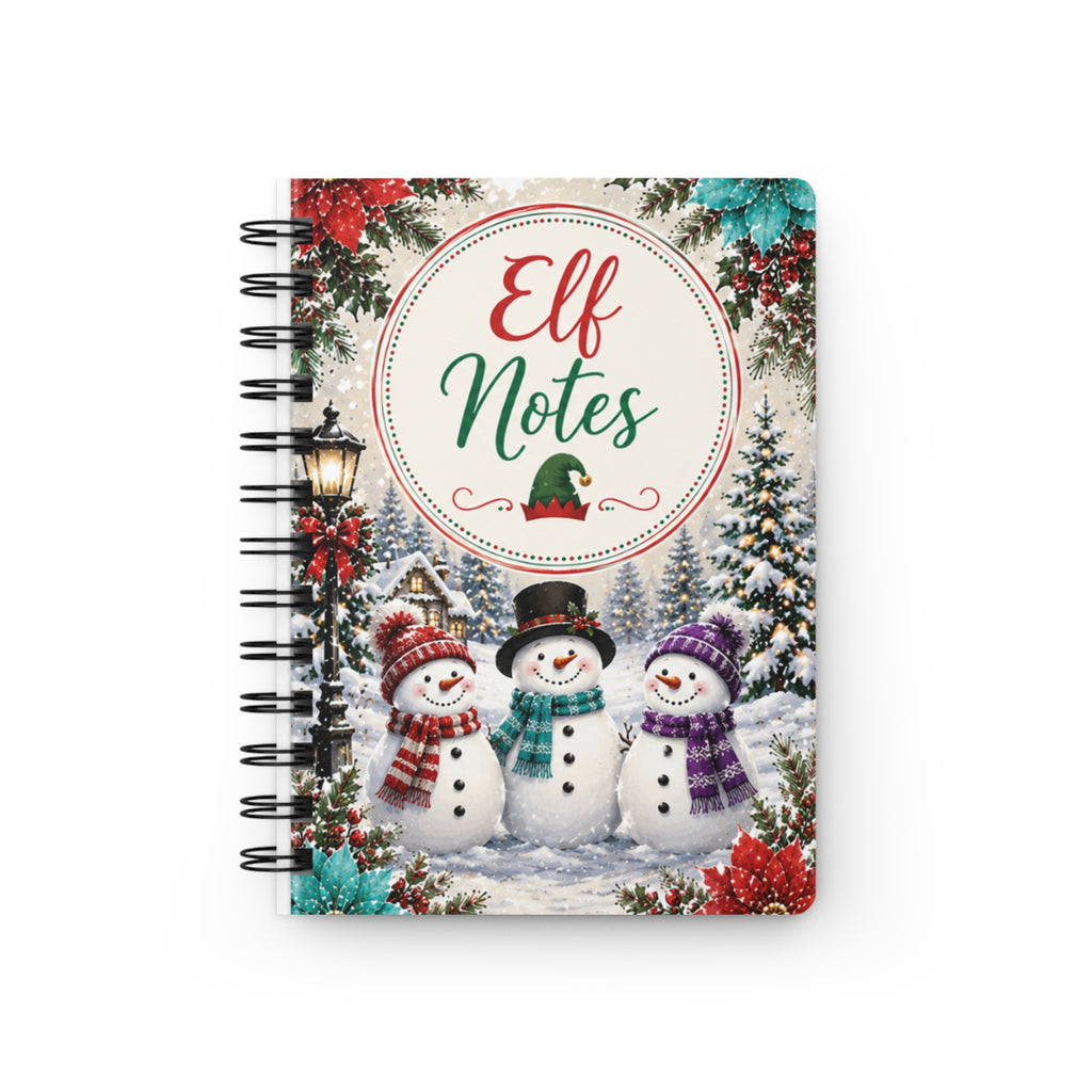 Elf Notes Spiral Journal — Holiday Snowman Notebook for Christmas Lists & Elf on the Shelf