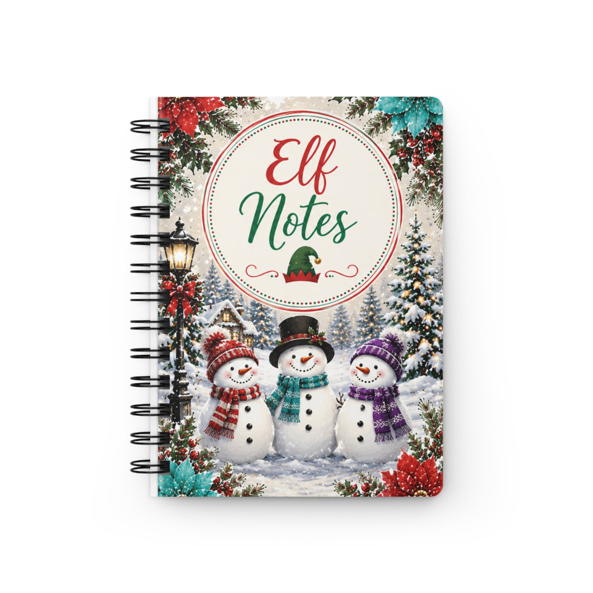 Elf Notes Spiral Journal — Holiday Snowman Notebook for Christmas Lists & Elf on the Shelf