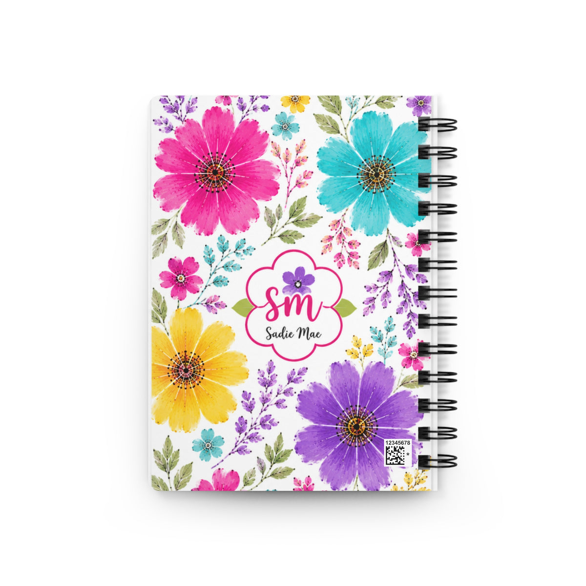 Floral Notes Spiral Journal — Colorful Watercolor Flowers Notebook for Notes & Gifts